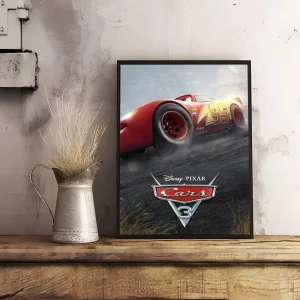 Cars 3 Movie Wall Art Print | Pixar's Lightning McQueen, Cruz Ramirez & Jackson Storm | Official Film Poster