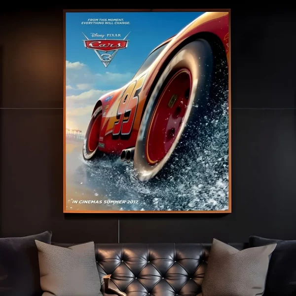 Cars Movie Wall Art: Lightning McQueen, Cruz & Storm Print | Premium Film Poster for Fans of **Luxury Car Brands** & Animation - View 4