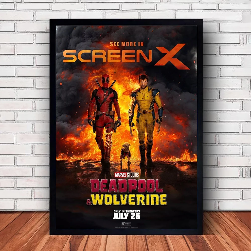 Deadpool & Wolverine Movie Poster | Ryan Reynolds & Hugh Jackman MCU Wall Art | Deadpool 3 Marvel Print - View 3