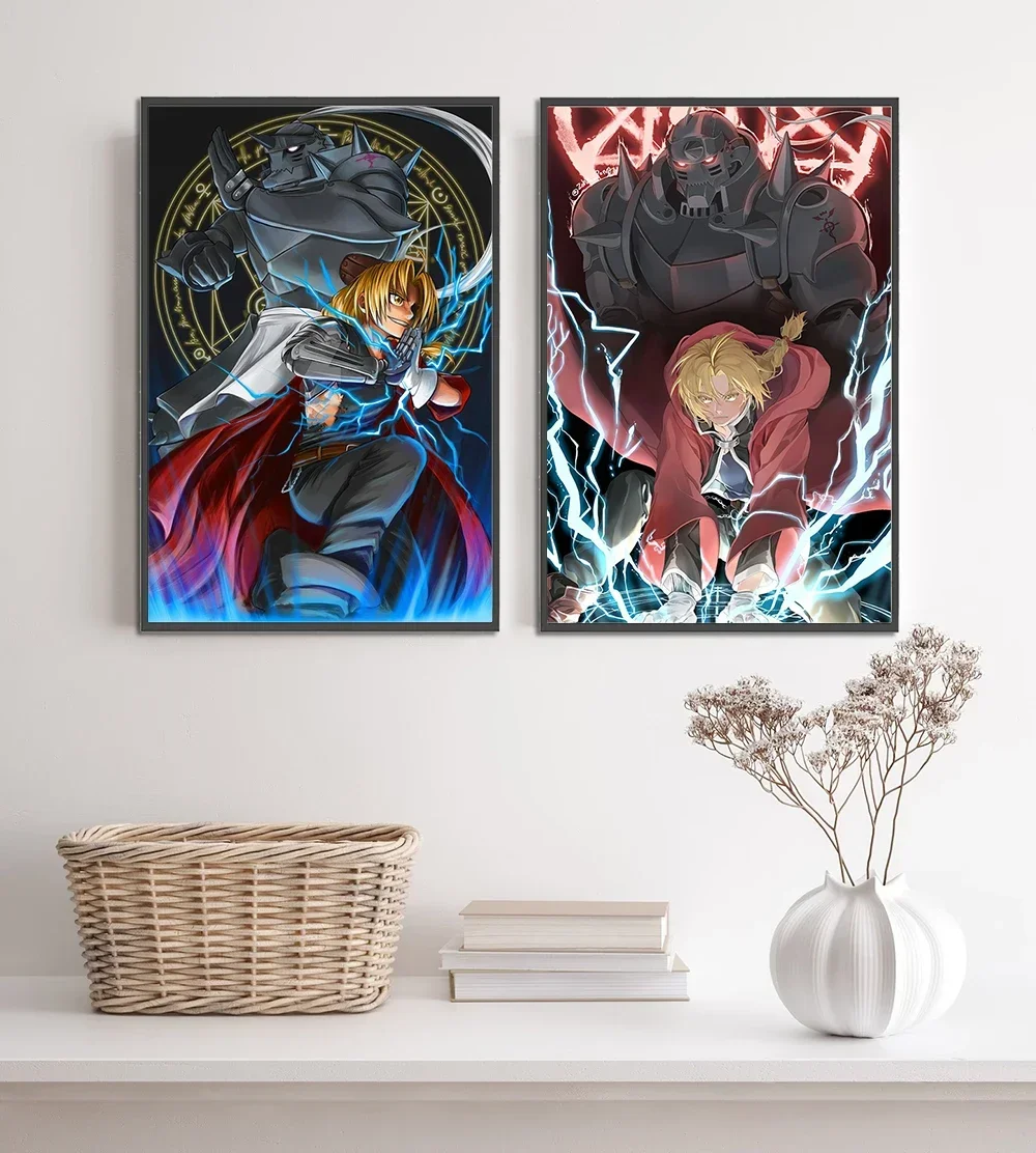 Edward Elric Poster & Fullmetal Alchemist Wall Art | State Alchemist Print Feat. Alphonse, Roy Mustang & Automail Arm - View 3