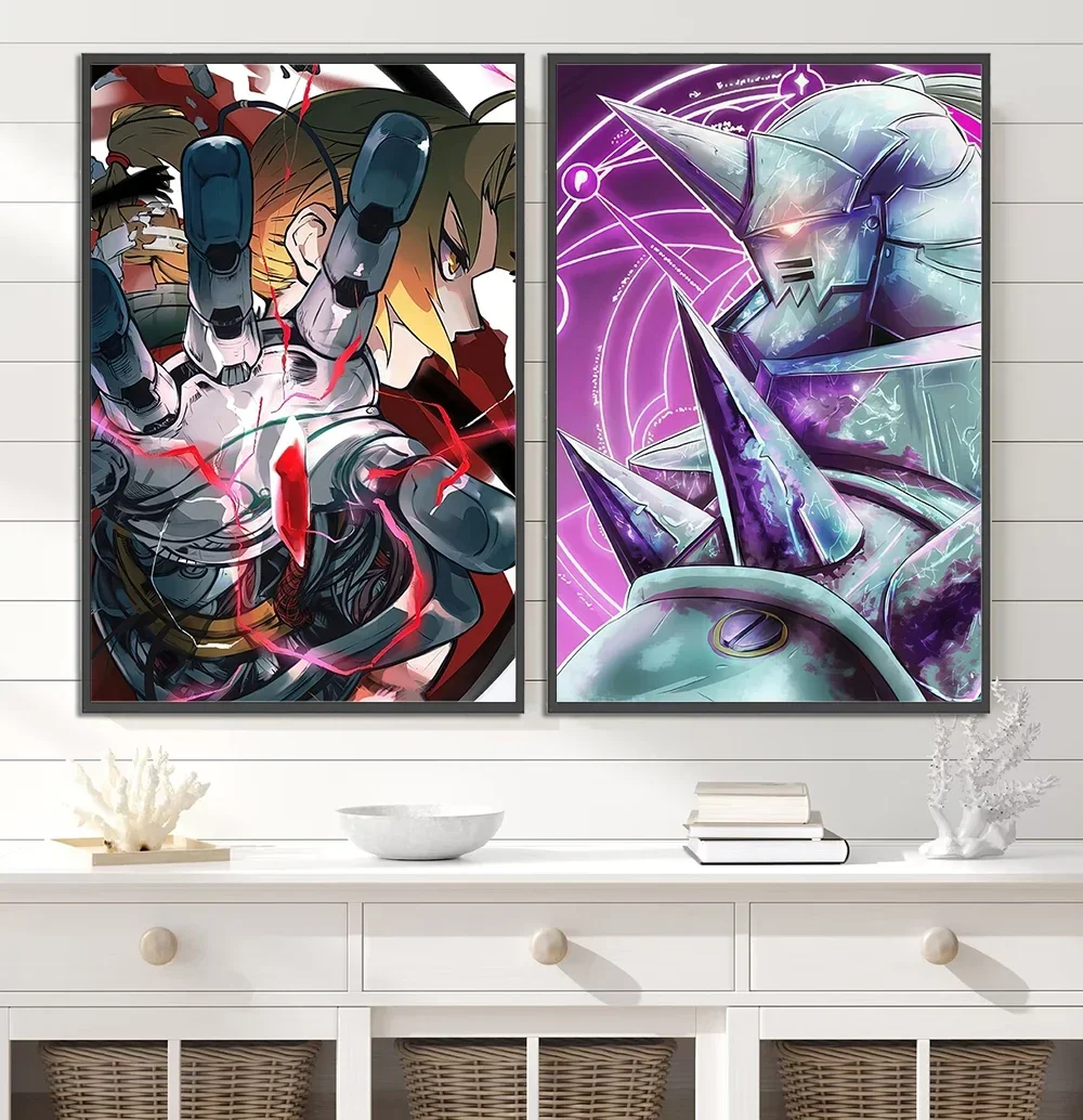 Edward Elric Poster & Fullmetal Alchemist Wall Art | State Alchemist Print Feat. Alphonse, Roy Mustang & Automail Arm - View 4
