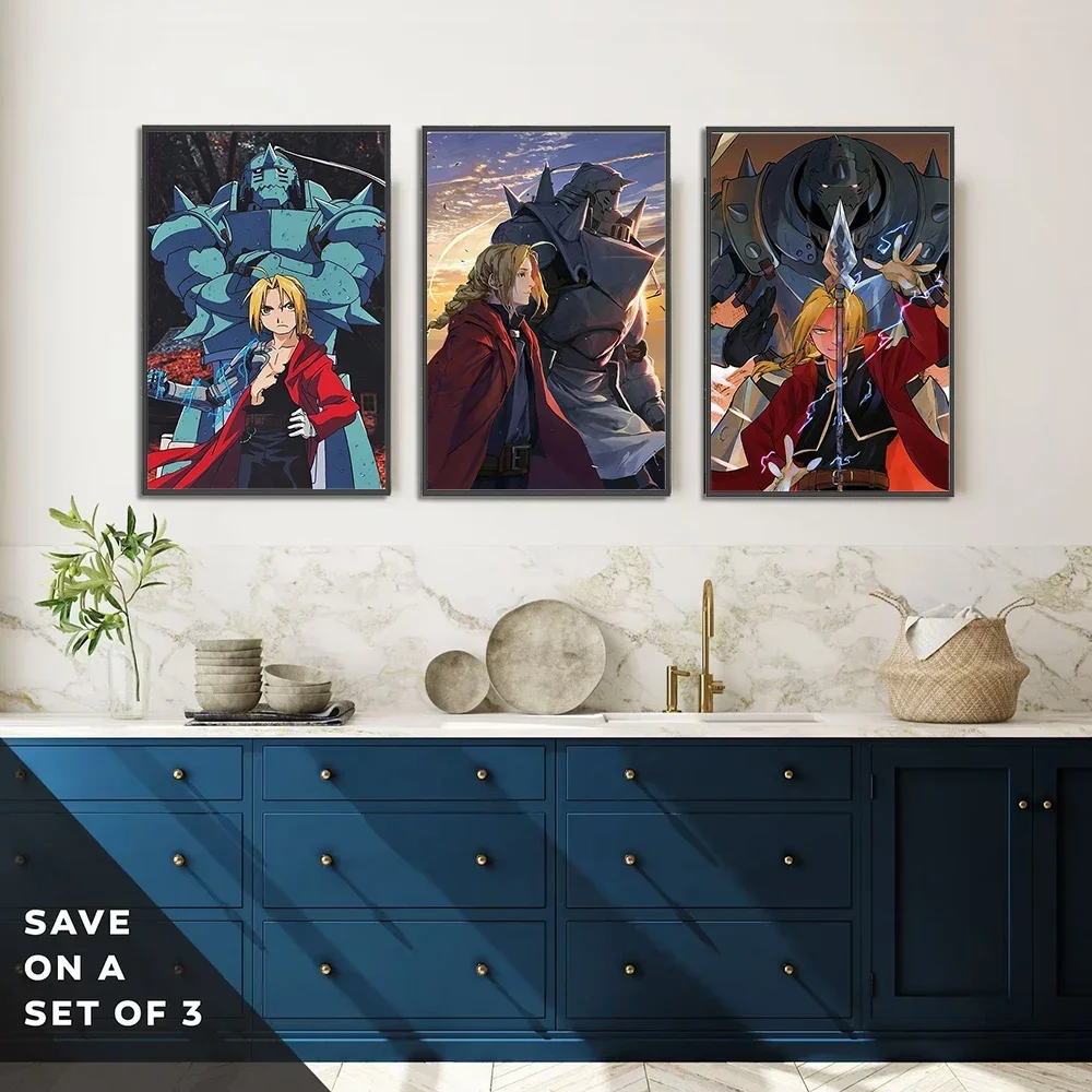 Edward Elric Poster & Fullmetal Alchemist Wall Art | State Alchemist Print Feat. Alphonse, Roy Mustang & Automail Arm - View 5