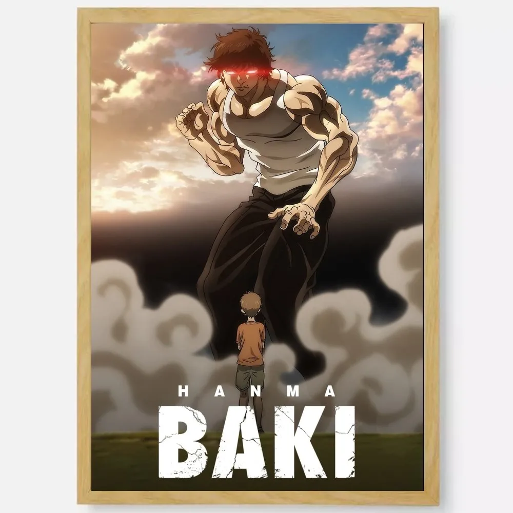 Hanma Baki vs Yujiro Hanma Wall Art | Baki the Grappler Anime & Manga Print | Epic Baki Fight Scenes Decor