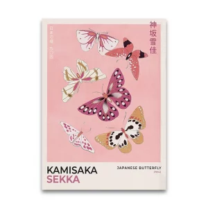 Kamisaka Sekka Japanese Butterfly Print | Butterflies of Japan Wall Art | Vintage Ukiyo-e Poster