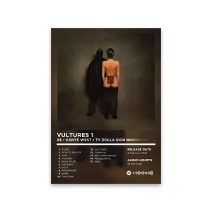 Kanye West & Ty Dolla Sign Vultures 1 Album Poster | ¥$ Wall Art Print | Vultures 1 Merchandise Decor
