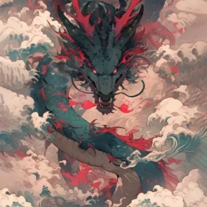 Legendary Dragon Wall Art: A Mythical Chinese Dragon Print for Fans of Folklore & Fantasy