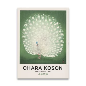 Ohara Koson Peacock Print | Vintage Japanese Peafowl Wall Art | Ukiyo-e Bird Poster