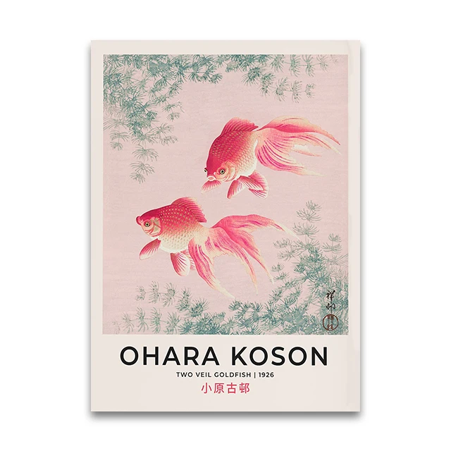 Ohara Koson 'Two Veil Goldfish' Print | Japanese Woodblock Wall Art | Shin-Hanga & Kacho-e Masterpiece
