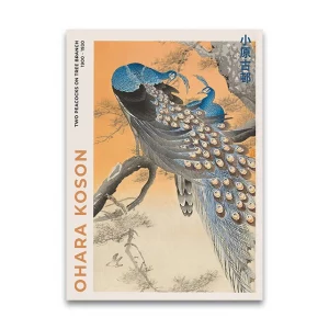 Ohara Koson Wall Art: Two Peacocks | Japanese Woodblock Print | Shin-hanga Kacho-e Poster