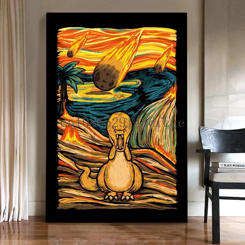 Psyduck: The Scream Pokémon Wall Art - Confused Water-Type Print, Featuring Misty's Psyduck & Golduck Evolution