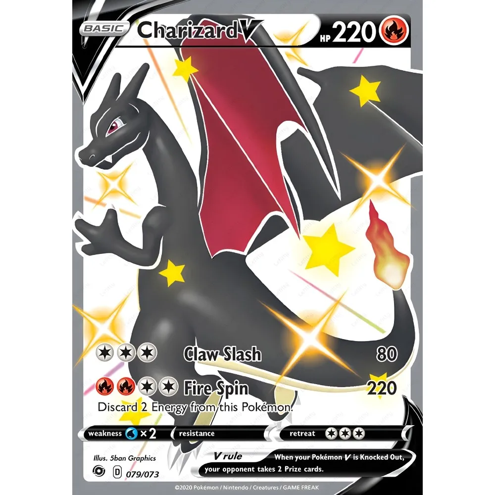 Shiny Charizard Pokémon Card Wall Art - Premium Fire-Type Evolution Print