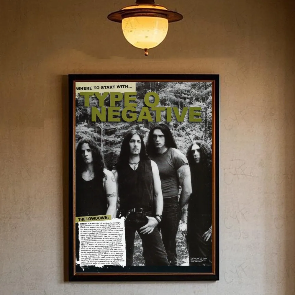 Type O Negative Band Poster | Gothic Metal Wall Art Print | Peter Steele 90s Rock Music Decor | Unframed