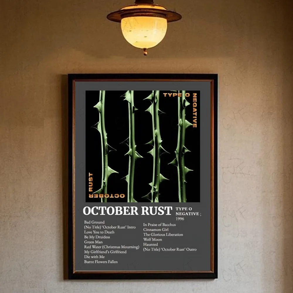Type O Negative October Rust Album Art Poster - Gothic Metal Wall Art Print, 90s Rock Music Decor, Peter Steele Memorabilia