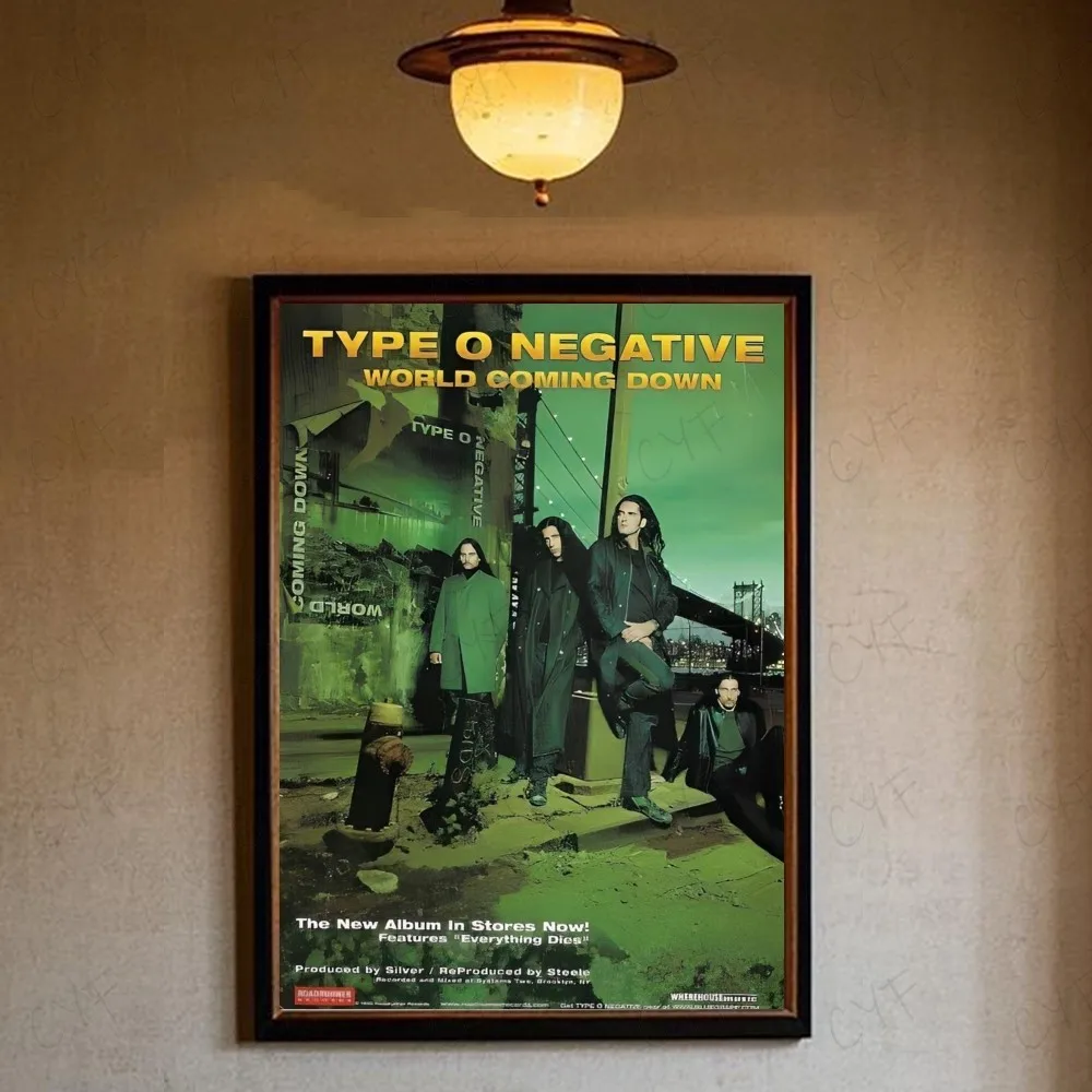 Type O Negative 'World Coming Down' Poster | Gothic Metal Band Wall Art Print | Peter Steele Music Memorabilia | HD Aesthetic Room & Bar Decor