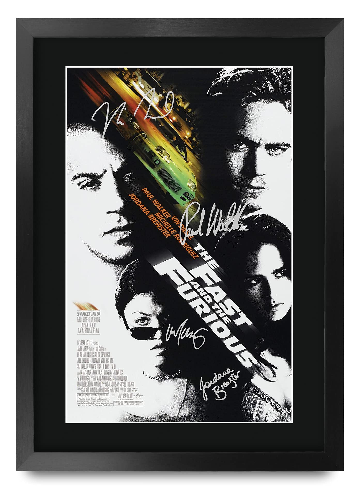 Fast & Furious Framed Poster: Paul Walker & Vin Diesel Art