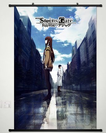 Steins Gate Wall Scroll Review: Okabe and Kurisu Decor