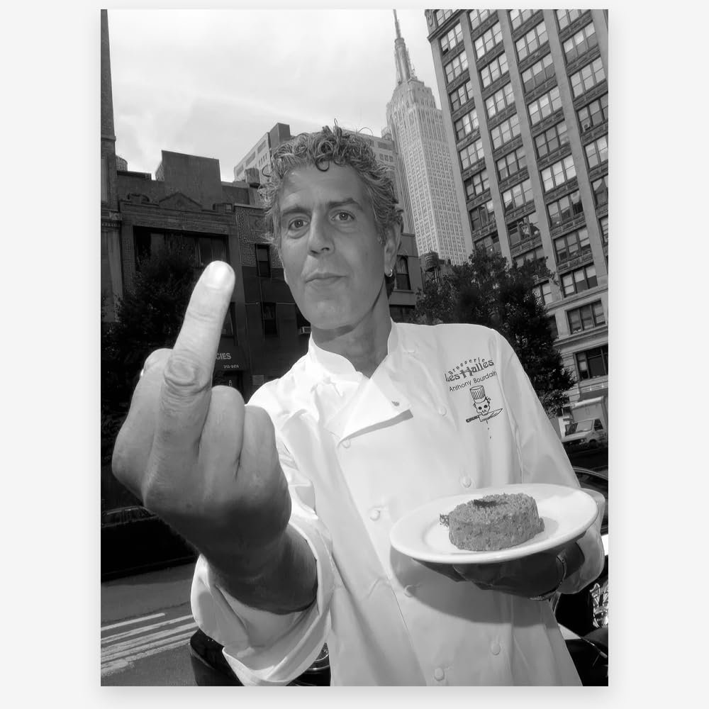 Bourdain Middle Finger Poster: The Ultimate Kitchen Decor