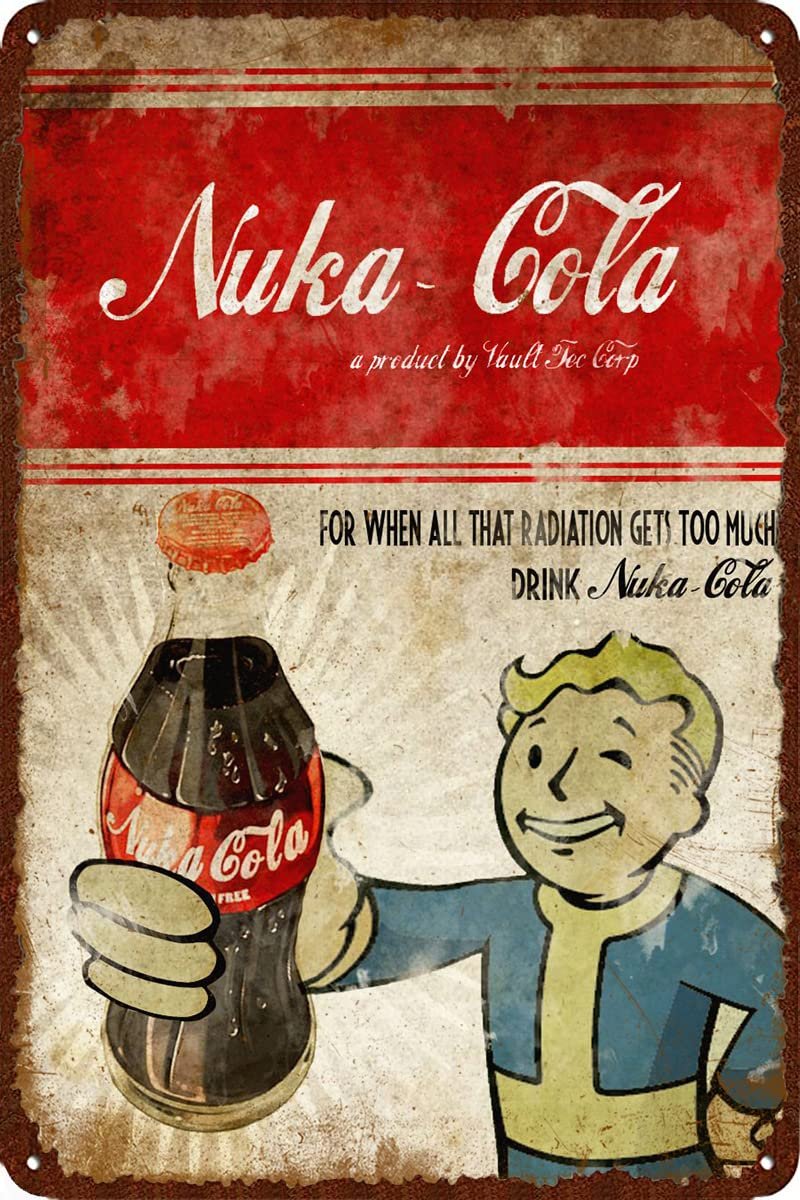Nuka Cola Tin Sign: Retro Gaming Decor for Your Space