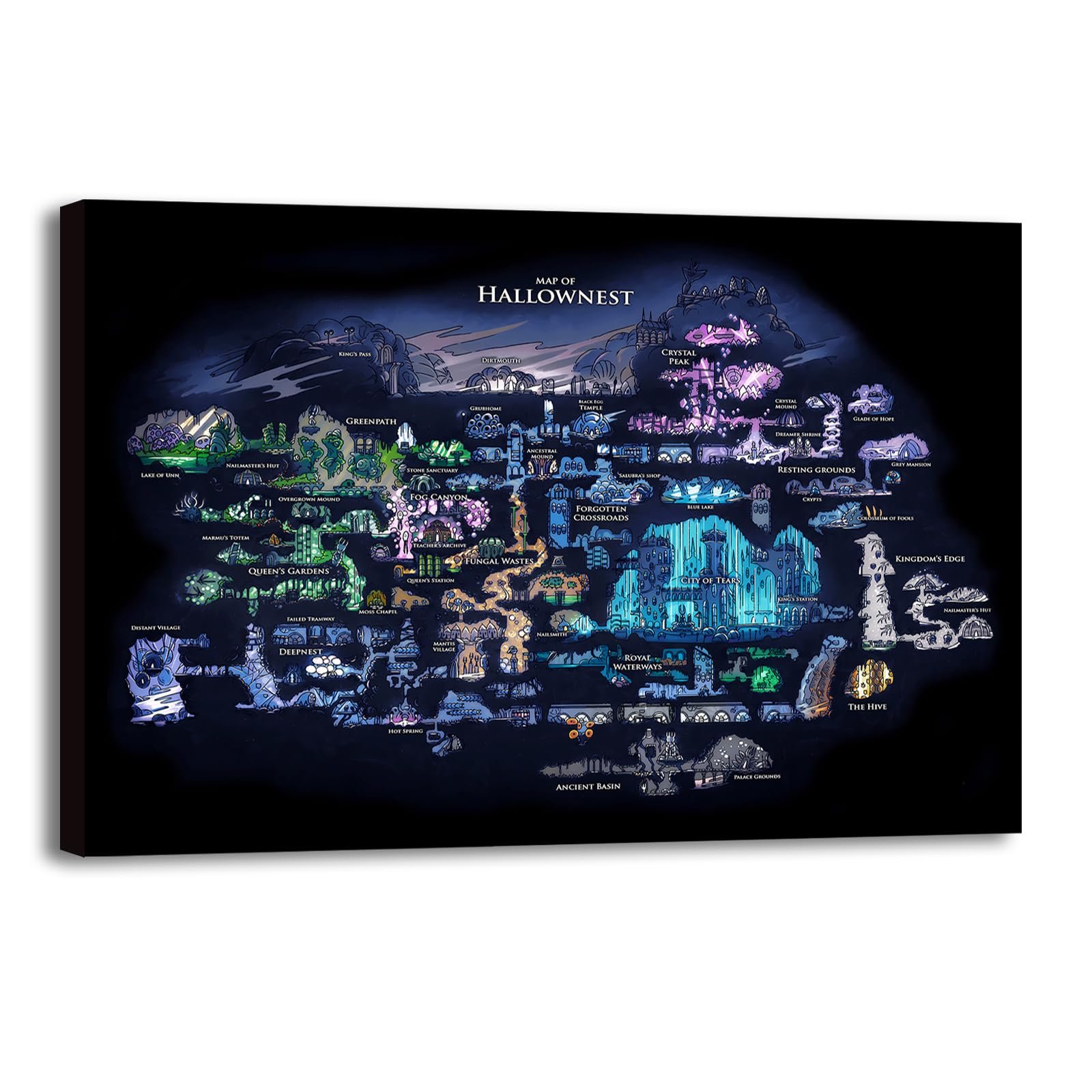 Hollow Knight Map Poster: The Ultimate Game Room Decor