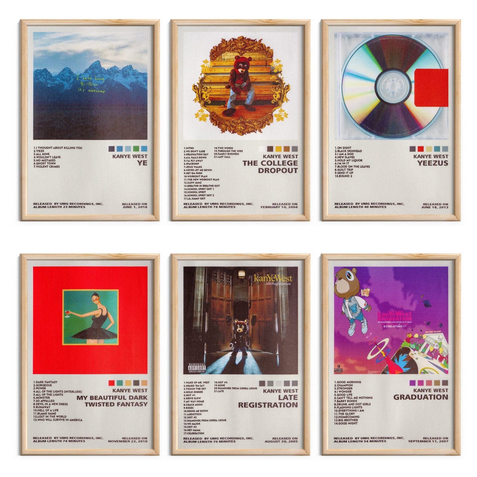 Kanye West Album Poster Set: Ultimate Room Aesthetic Guide