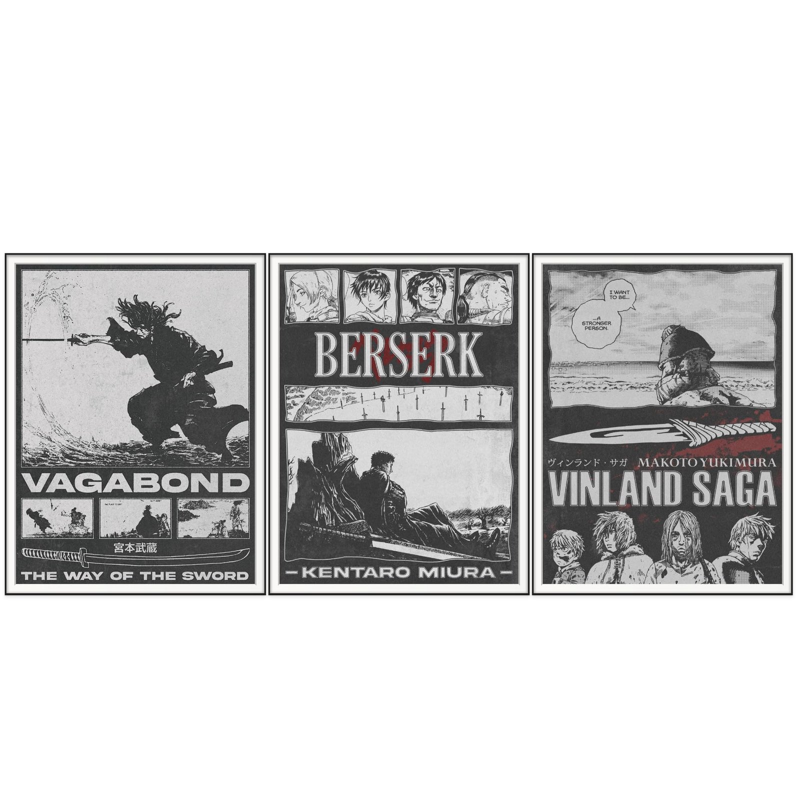 Berserk Vagabond Vinland Saga Poster Review: Manga Art Decor