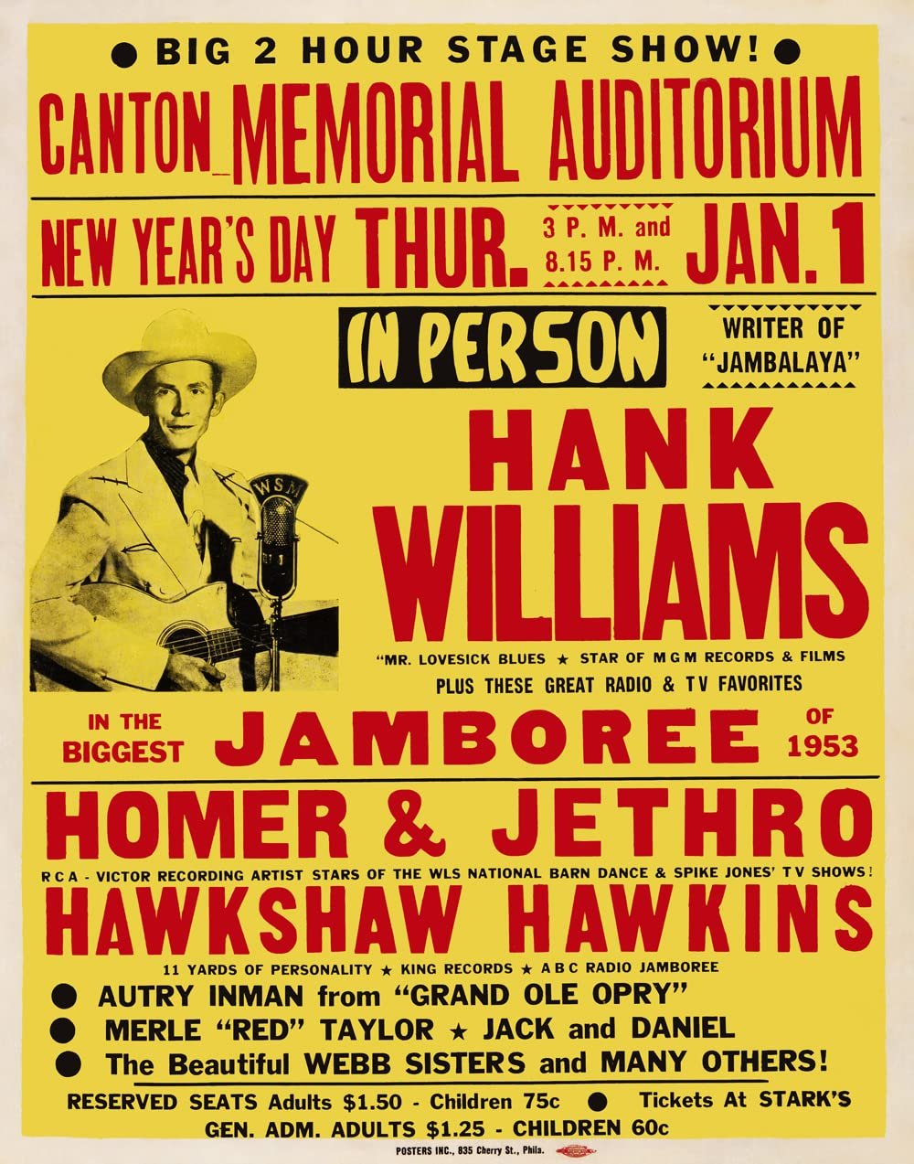Hank Williams 1953 Concert Poster: A Timeless Tribute
