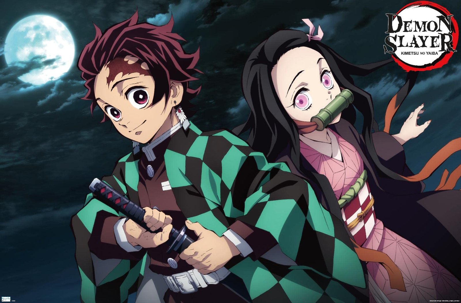 Demon Slayer Night Poster: Tanjiro & Nezuko Room Decor