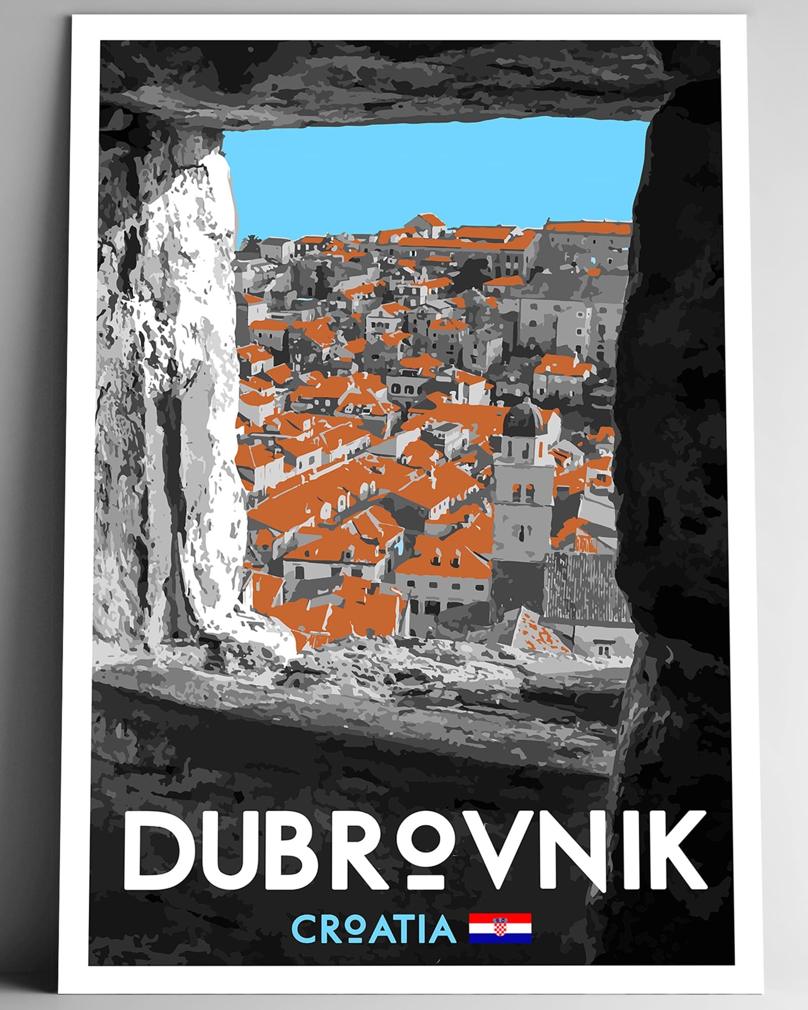Dubrovnik Vintage Travel Poster Review: Retro WPA Style