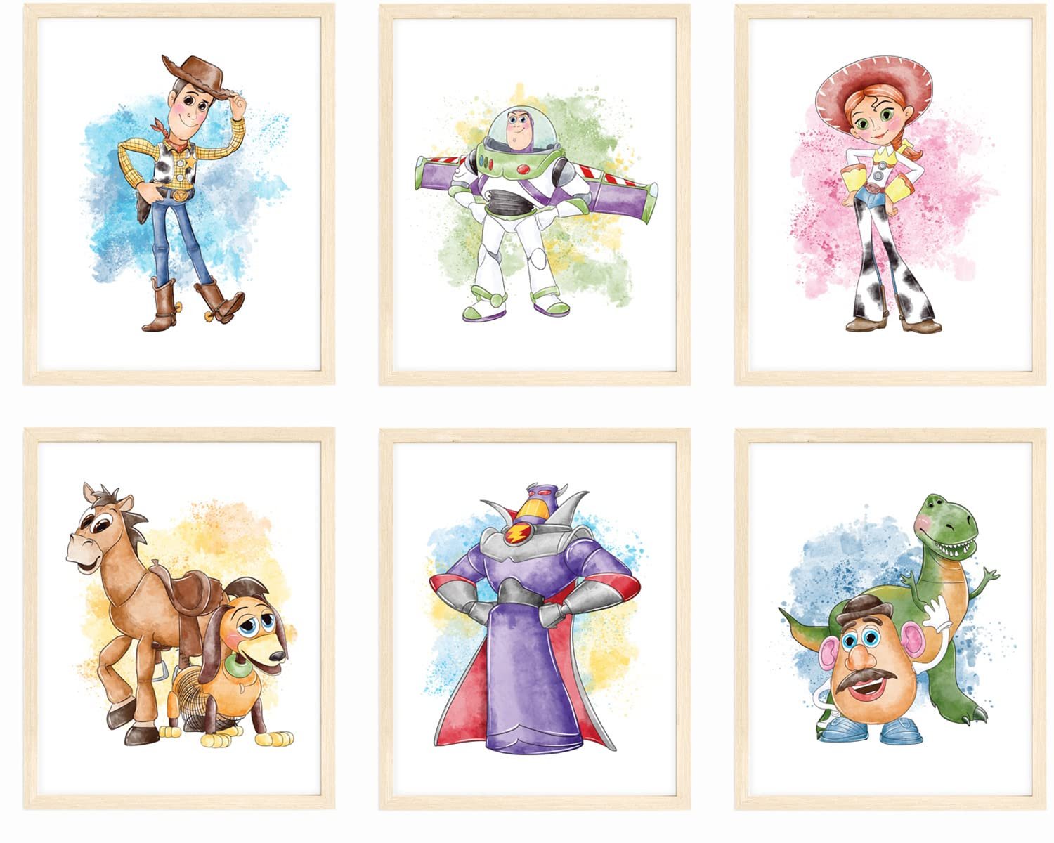 Nistio Toy Story Watercolor Prints: Aesthetic Nursery Decor