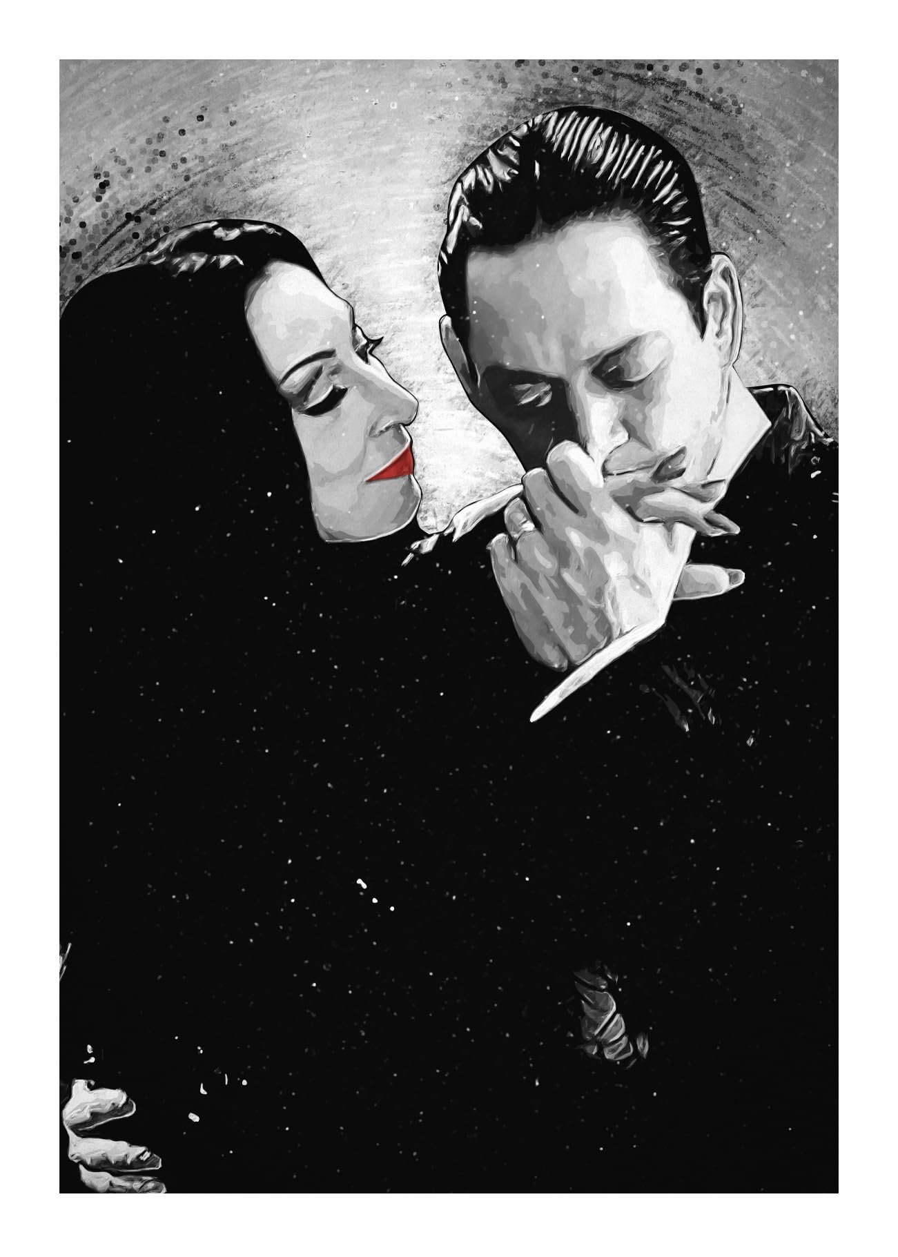 Gomez and Morticia Addams Art Print: Gothic Romance Review