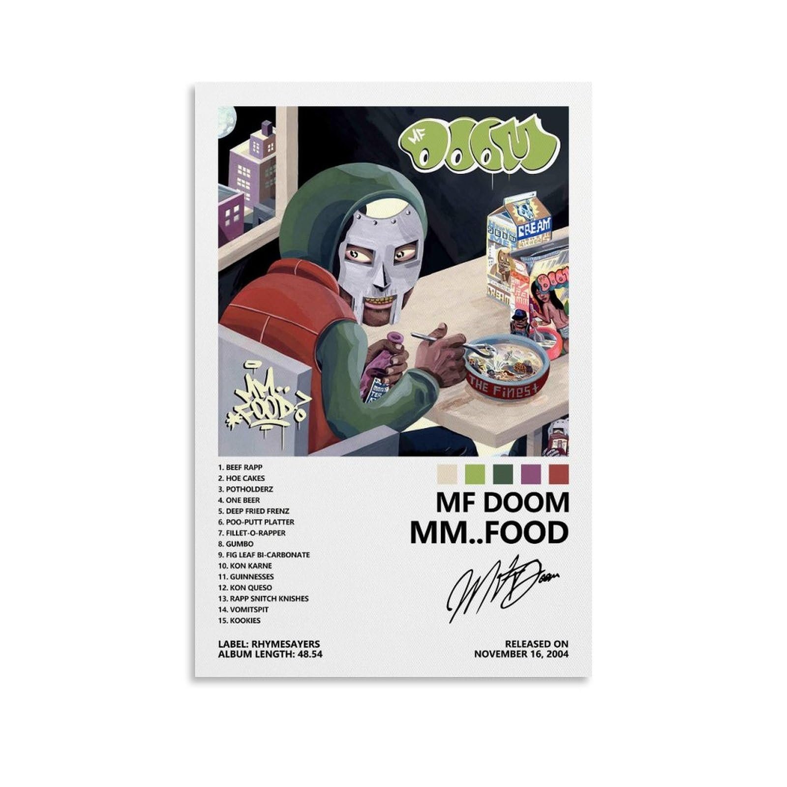 MF Doom Mm..Food Canvas Poster: Aesthetic Room Decor Review