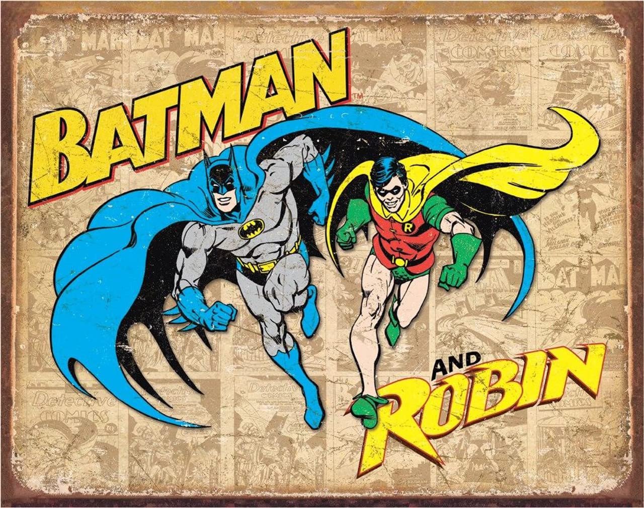 Vintage Batman and Robin Tin Sign: Retro Decor Review