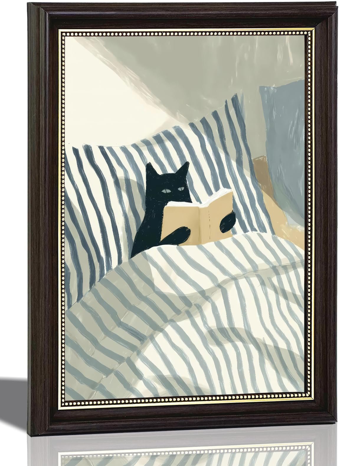 Funny Black Cat Reading Book Canvas Wall Art Review