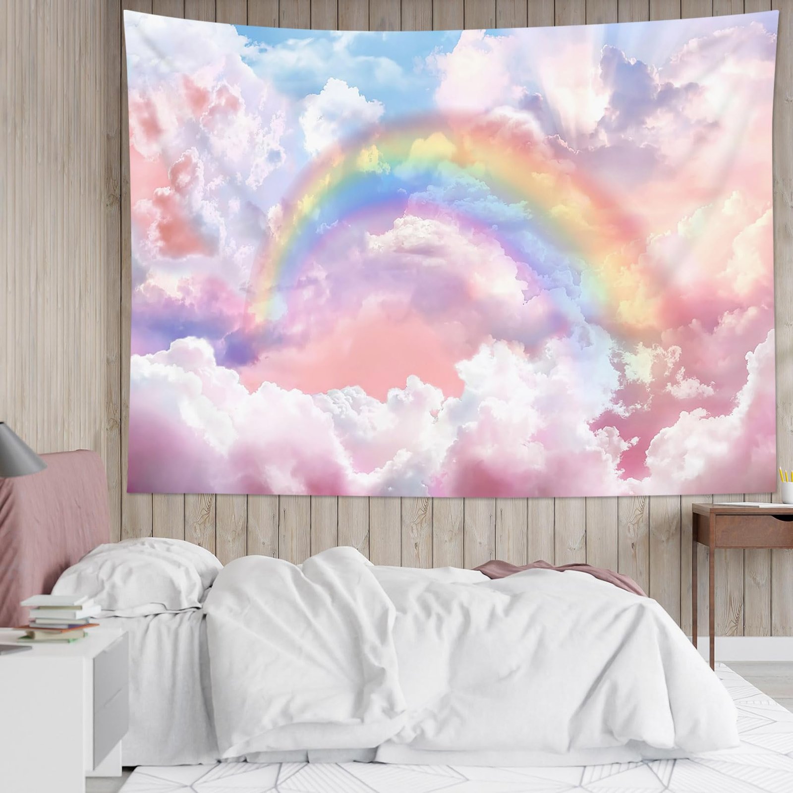 HVEST Rainbow Cloud Tapestry Review: Pastel Dream Decor