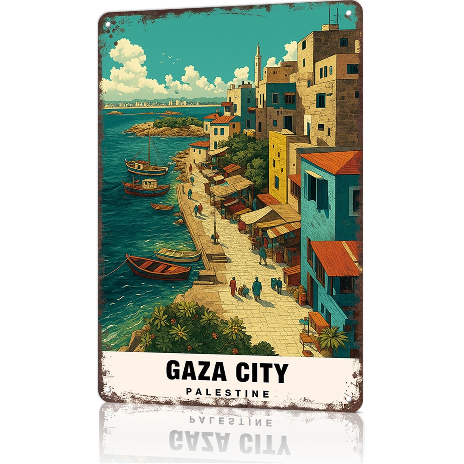 Gaza City Palestine Vintage Metal Sign Review